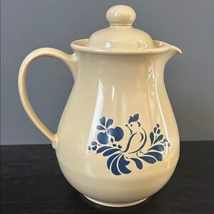 Pfaltzgraff Vintage Folk Art Blue Bird Insulated Carafe Melamine